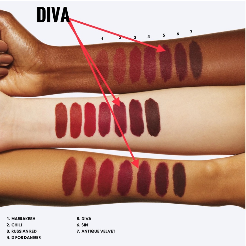 Mac Matte Lipstick DIVA Intense Reddish Burgundy Long Lasting 10 hours lipstick - Picture 3 of 10